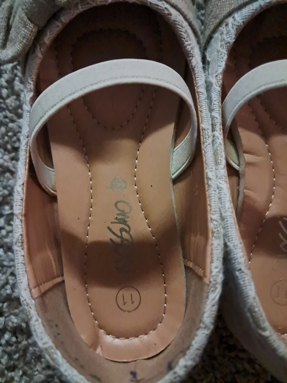 Girls Beige Lace Bow Mary Jane Flats